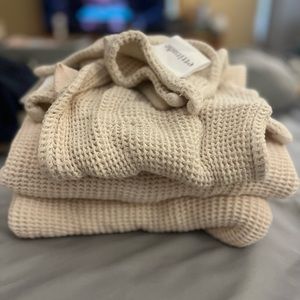 Ettitude waffle towel set • natural